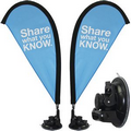 Double Sided Mini Teardrop Banner with Premium Suction Cup